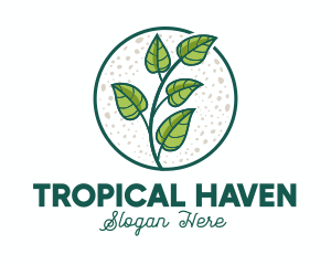 Green Tropical Leaves logo design
