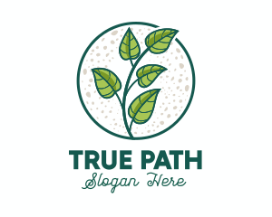 Green Tropical Leaves logo design