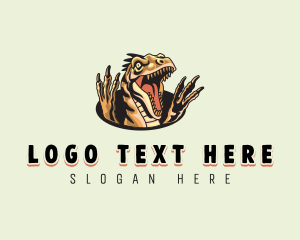 Ferocious Velociraptor Dinosaur logo