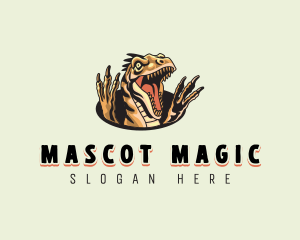 Ferocious Velociraptor Dinosaur logo design