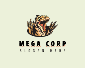 Ferocious Velociraptor Dinosaur logo design