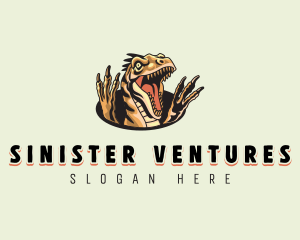 Ferocious Velociraptor Dinosaur logo