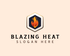 Fire Blaze Heating logo design