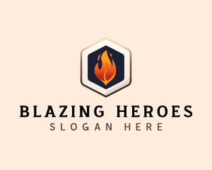 Fire Blaze Heating logo design