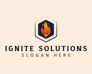 Fire Blaze Heating logo design