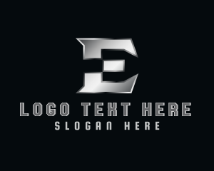 Silver Metallic Letter E logo