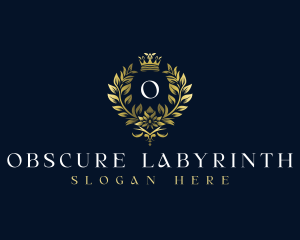 Luxury Wreath Crown logo design