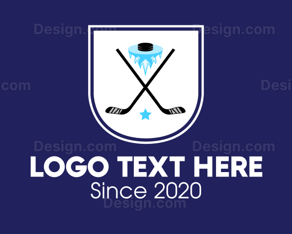 Ice Hockey Team Banner Logo