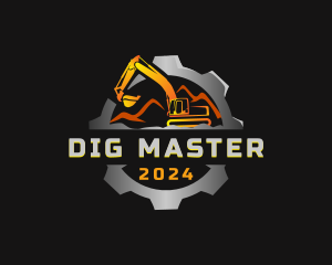 Excavator Quarry Digging logo design