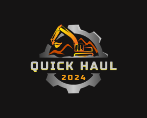 Excavator Quarry Digging logo design