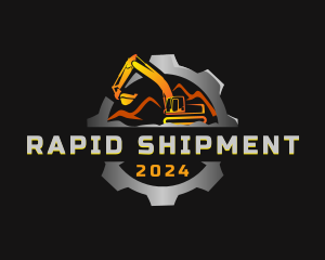 Excavator Quarry Digging logo design