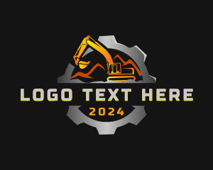 Construction - Excavator Quarry Digging logo design