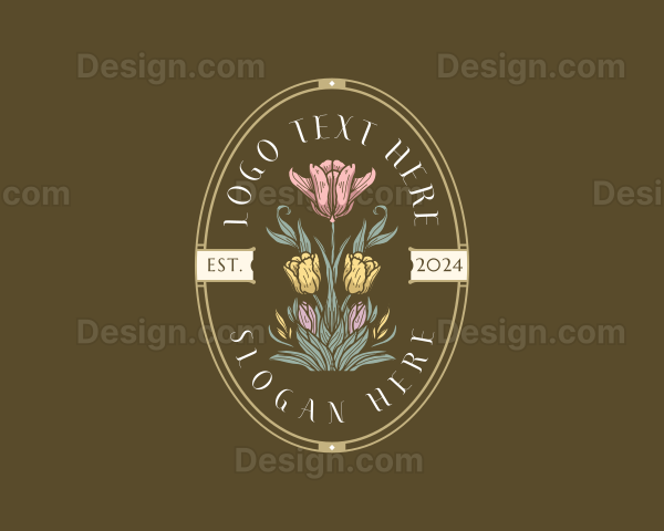 Tulip Flower Gardening Logo