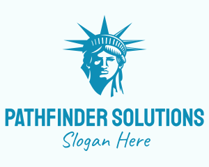 Blue Statue of Liberty Logo