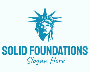 Blue Statue of Liberty Logo