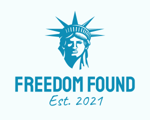 Blue Statue of Liberty logo design