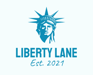 Blue Statue of Liberty logo design