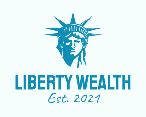 Blue Statue of Liberty logo design