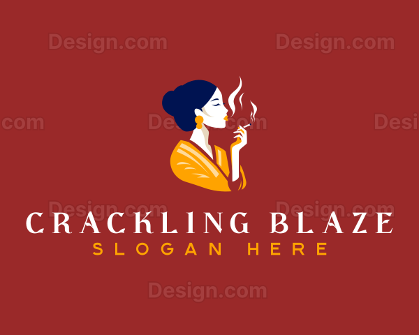 Cigar Woman Smoking Logo