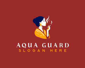 Cigar Woman Smoking Logo