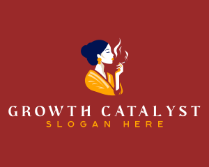 Cigar Woman Smoking Logo