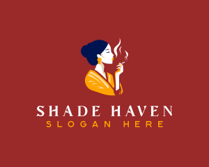 Cigar Woman Smoking logo design