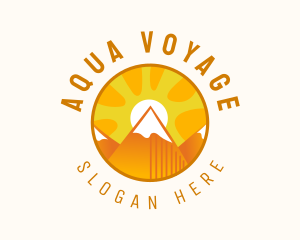 Sunset Mountain Camping Outdoor  Logo