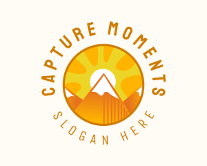 Sunset Mountain Camping Outdoor  Logo