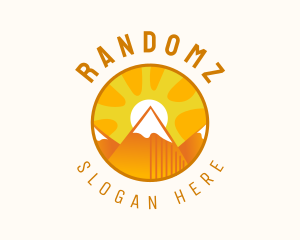 Sunset Mountain Camping Outdoor  Logo