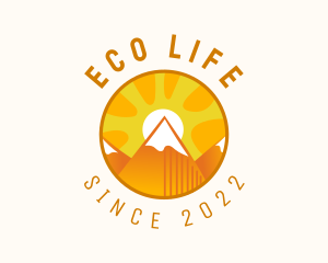 Sunset Mountain Camping Outdoor  logo design