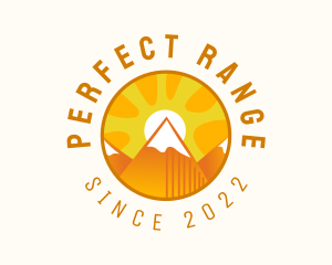 Sunset Mountain Camping Outdoor  logo design