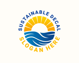 Sustainability Wave Sunset logo design