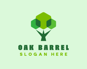 Modern Geometric Tree logo design