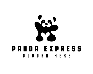 Cute Panda Animal Clinic logo design