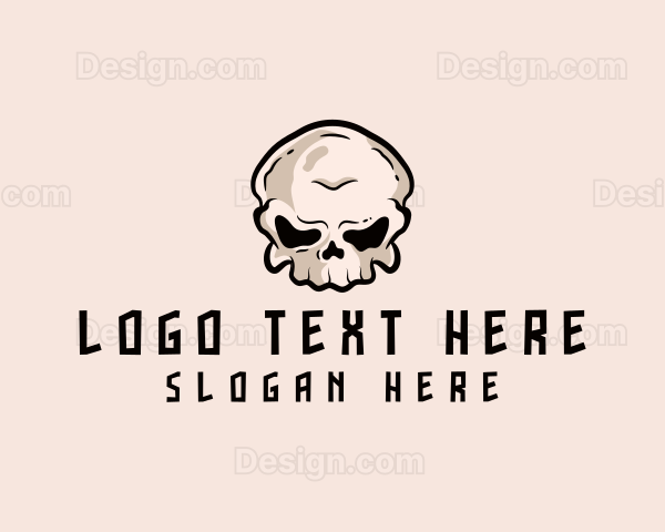 Skull Head Halloween Logo