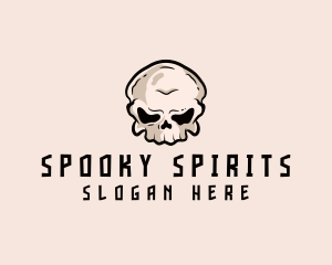 Skull Head Halloween logo design