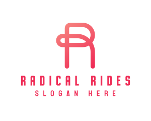 Pink Loop Letter R logo design