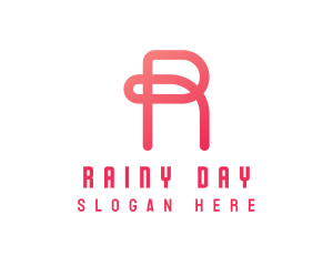 Pink Loop Letter R logo design