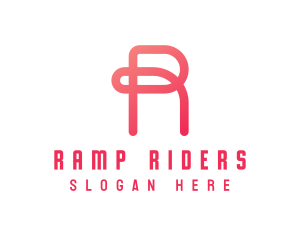 Pink Loop Letter R logo design