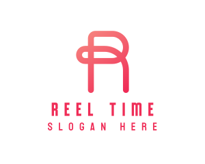 Pink Loop Letter R logo design