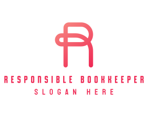 Pink Loop Letter R logo design