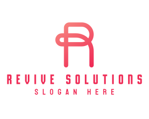 Pink Loop Letter R logo design