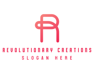 Pink Loop Letter R logo design