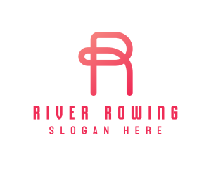 Pink Loop Letter R logo design