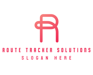 Pink Loop Letter R logo design