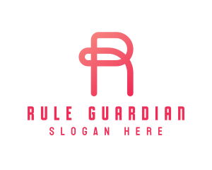 Pink Loop Letter R logo design