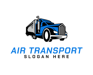 Blue Delivery Truck logo design