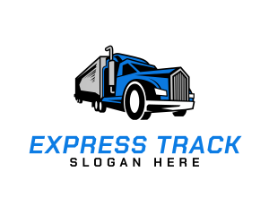 Blue Delivery Truck logo design