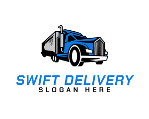 Blue Delivery Truck logo design