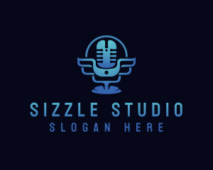 Podcast Mic Studio logo design